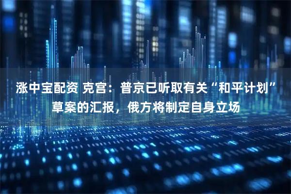 涨中宝配资 克宫：普京已听取有关“和平计划”草案的汇报，俄方将制定自身立场