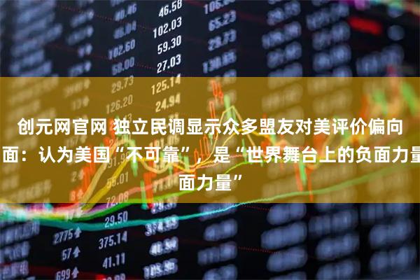 创元网官网 独立民调显示众多盟友对美评价偏向负面：认为美国“不可靠”，是“世界舞台上的负面力量”